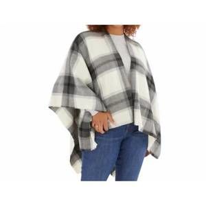 NEW KENSIE women's plaid wrap in black and white